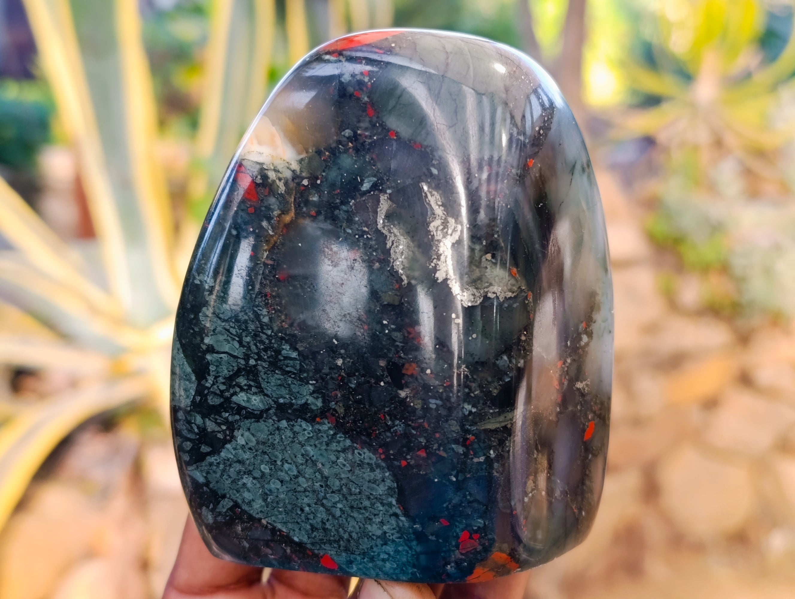 Polished Bloodstone Standing Free Forms x 2 From Swaziland - Toprock Gemstones and Minerals 