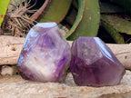 Polished Smokey Window Amethyst Quartz Crystals x 2 From Akansobe, Madagascar - Toprock Gemstones and Minerals 