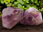 Polished Smokey Window Amethyst Quartz Crystals x 2 From Akansobe, Madagascar - Toprock Gemstones and Minerals 