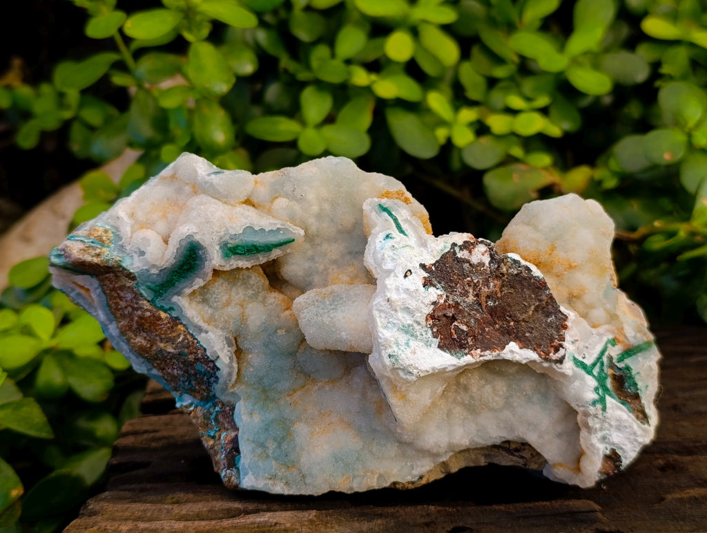 Natural Drusy Coated Chrysocolla With Hemimorphite and Malachite Specimens x 3 From Congo - Toprock Gemstones and Minerals 