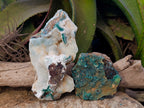Natural Drusy Coated Chrysocolla With Hemimorphite and Malachite Specimens x 3 From Congo - Toprock Gemstones and Minerals 