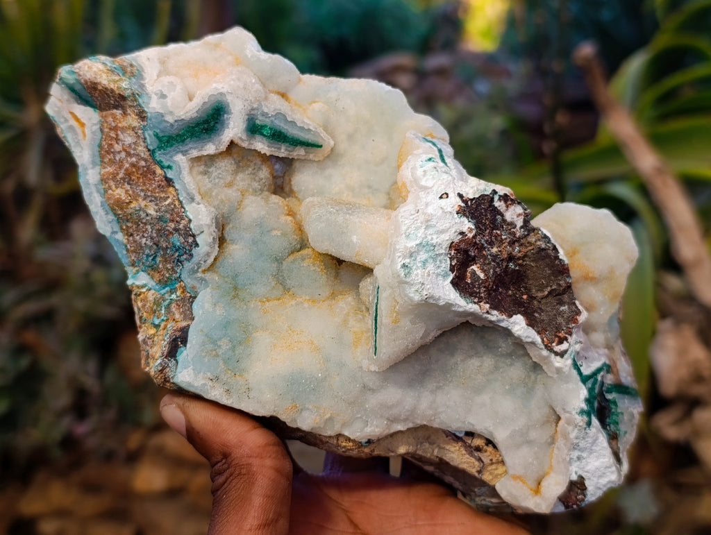 Natural Drusy Coated Chrysocolla With Hemimorphite and Malachite Specimens x 3 From Congo - Toprock Gemstones and Minerals 