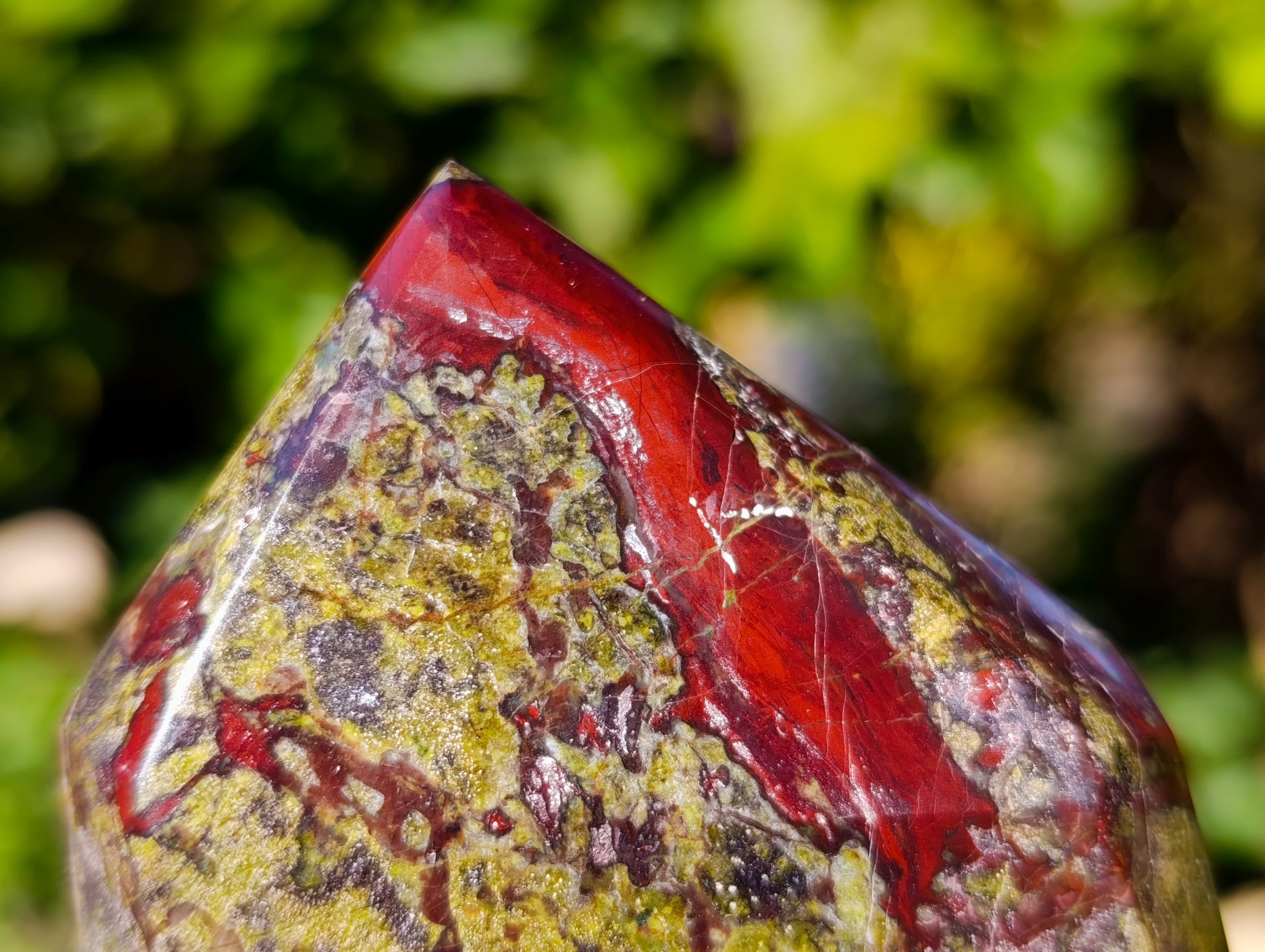 Polished Bastite Dragons Blood Stone Points x 2 From Tshipise, South Africa - Toprock Gemstones and Minerals 