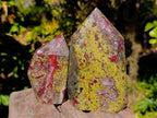 Polished Bastite Dragons Blood Stone Points x 2 From Tshipise, South Africa - Toprock Gemstones and Minerals 