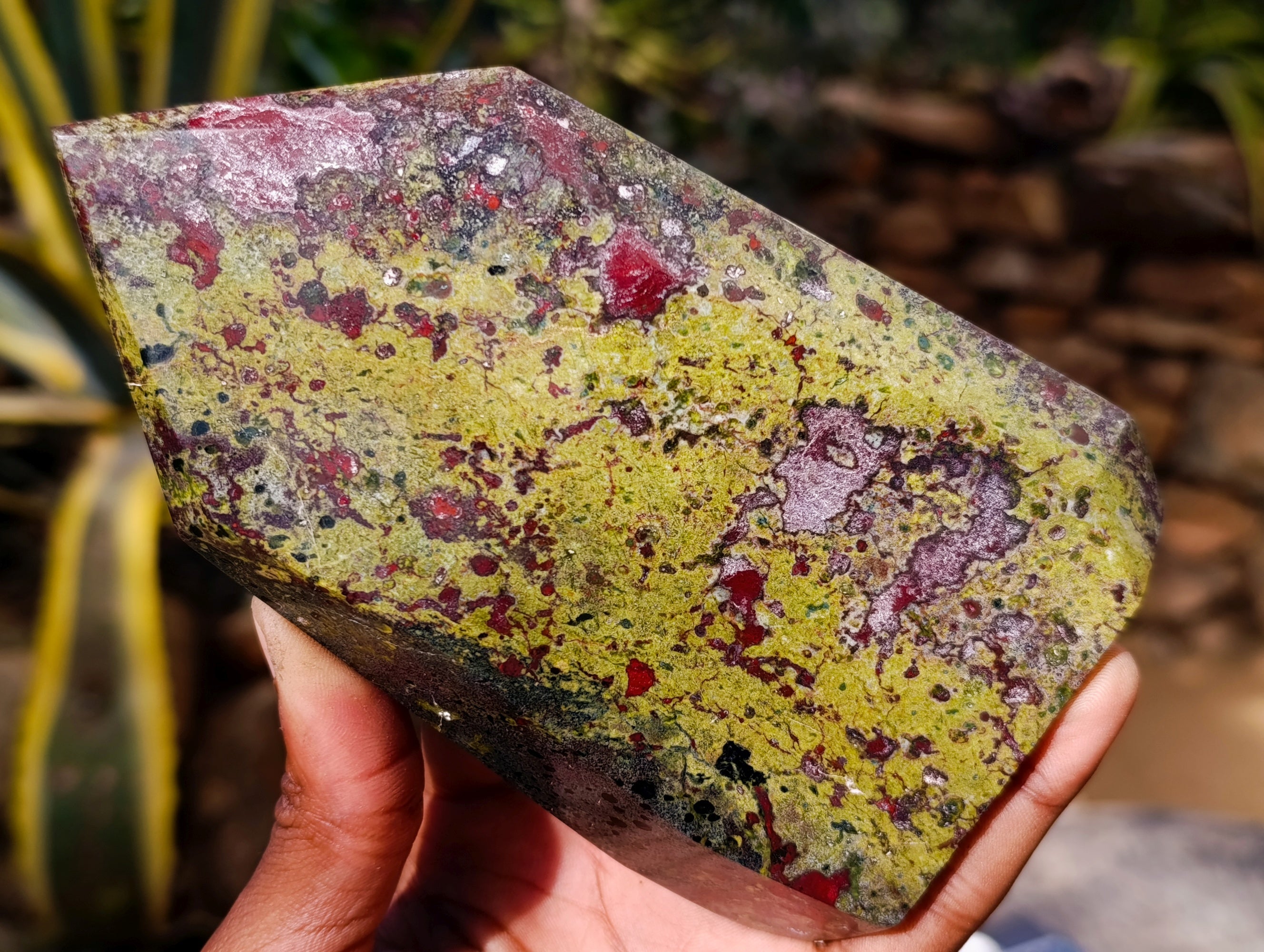 Polished Bastite Dragons Blood Stone Points x 2 From Tshipise, South Africa - Toprock Gemstones and Minerals 