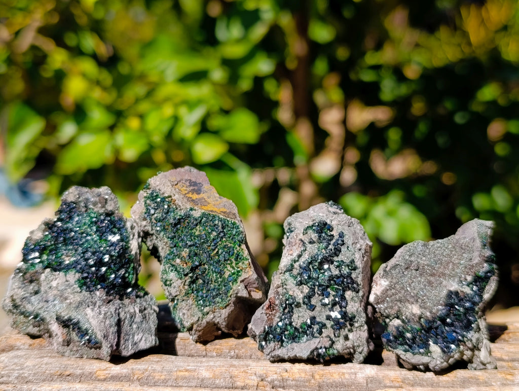 Natural Libethenite Crystals On Dolomite Matrix Specimens x 12 From Shituru, Congo - Toprock Gemstones and Minerals 