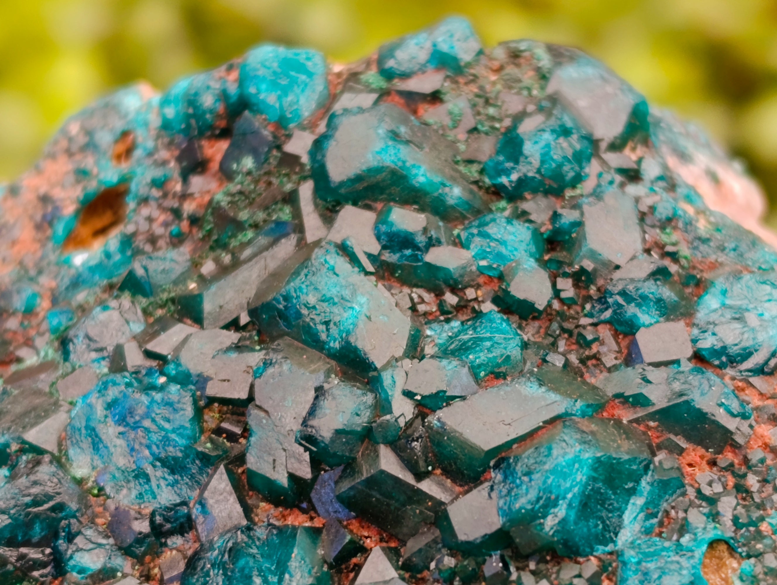 Natural Dioptase with Chrysocolla, Malachite and Shattuckite Specimens x 2 From Likasi, Congo - Toprock Gemstones and Minerals 