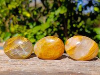 Polished Golden Healer Quartz Palm Stones x 20 From Madagascar