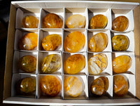 Polished Golden Healer Quartz Palm Stones x 20 From Madagascar