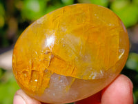 Polished Golden Healer Quartz Palm Stones x 20 From Madagascar
