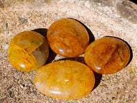 Polished Golden Healer Quartz Palm Stones x 20 From Madagascar