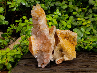 Natural Orange and Golden Limonite Quartz Clusters x 2 From Solwezi, Zambia - Toprock Gemstones and Minerals 