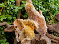 Natural Orange and Golden Limonite Quartz Clusters x 2 From Solwezi, Zambia - Toprock Gemstones and Minerals 