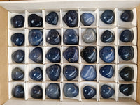 Polished Small Blue Lazulite Hearts x 35 From Madagascar
