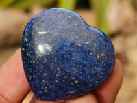 Polished Small Blue Lazulite Hearts x 35 From Madagascar
