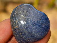 Polished Small Blue Lazulite Hearts x 35 From Madagascar