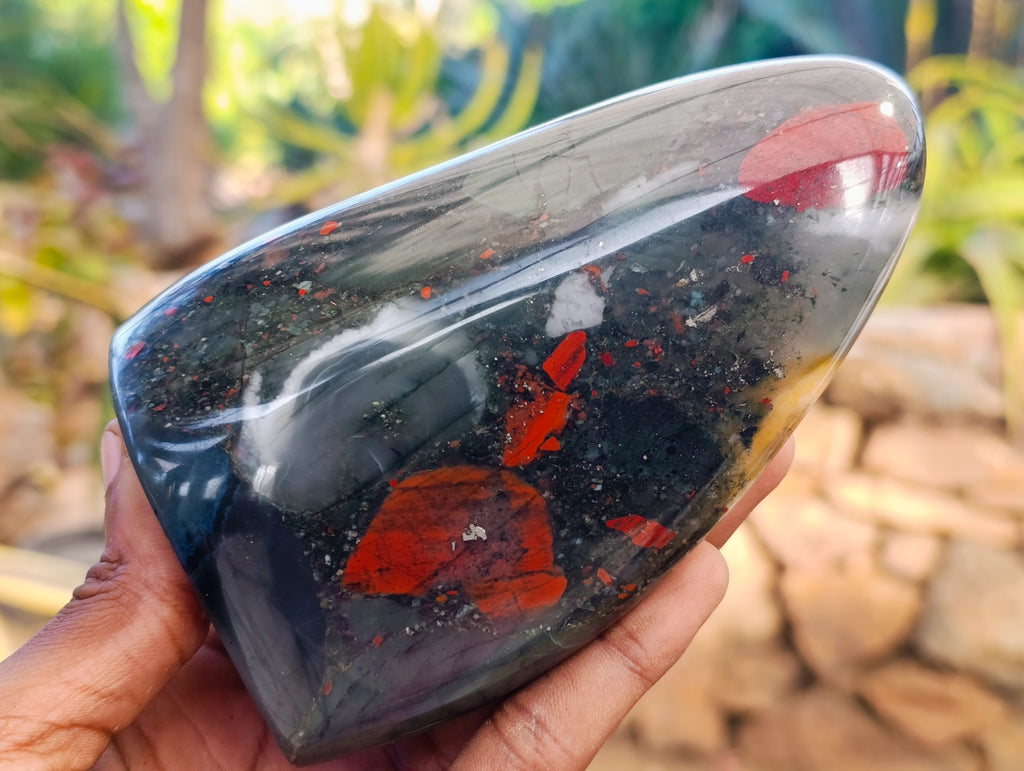 Polished Bloodstone Standing Free Forms x 2 From Swaziland - Toprock Gemstones and Minerals 