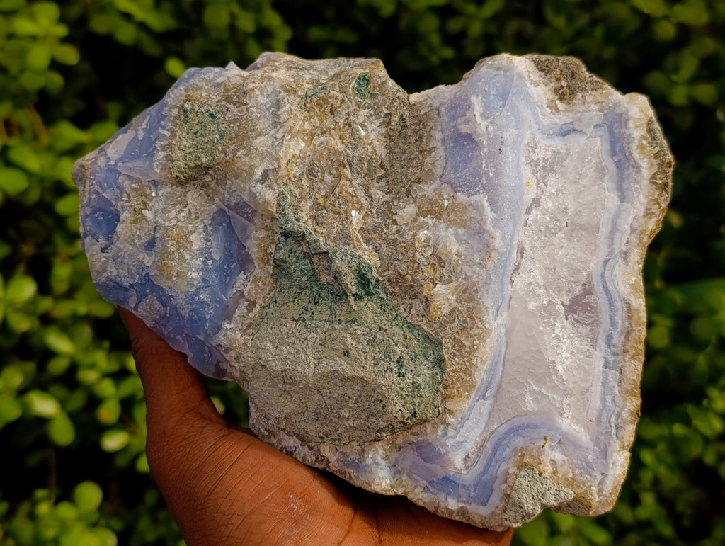 Natural Blue Lace Agate Geode Specimens x 2 From Nsanje, Malawi - Toprock Gemstones and Minerals 