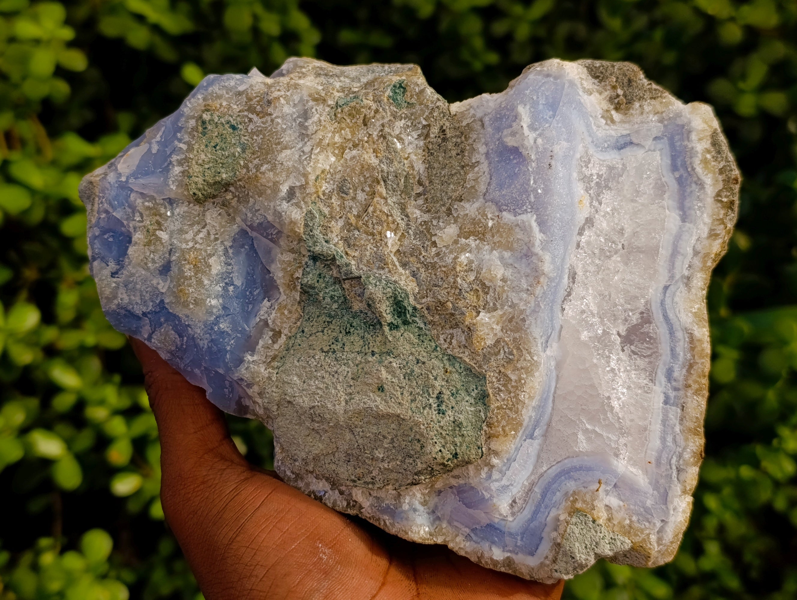 Natural Blue Lace Agate Geode Specimens x 2 From Nsanje, Malawi - Toprock Gemstones and Minerals 