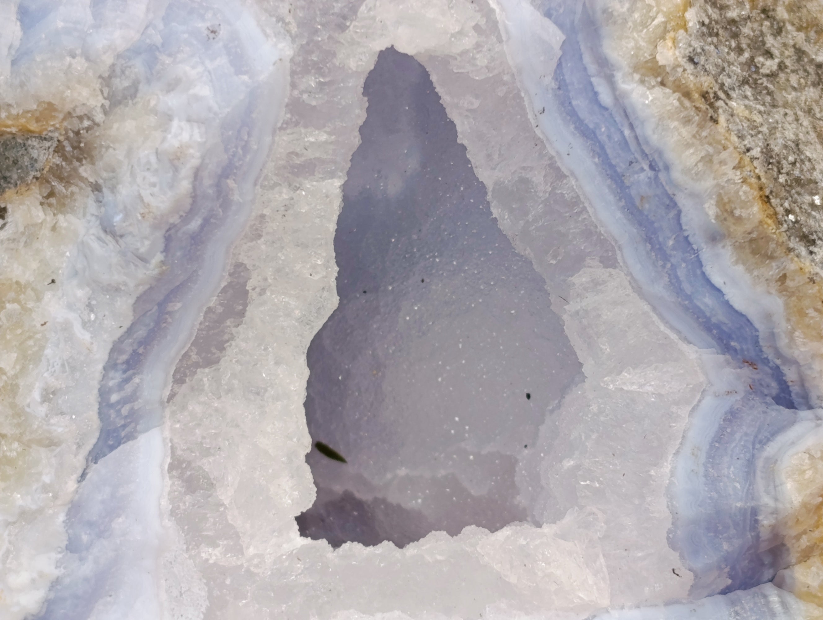 Natural Blue Lace Agate Geode Specimens x 2 From Nsanje, Malawi - Toprock Gemstones and Minerals 