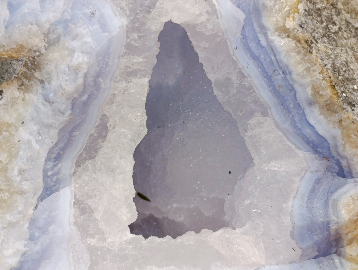 Natural Blue Lace Agate Geode Specimens x 2 From Nsanje, Malawi - Toprock Gemstones and Minerals 