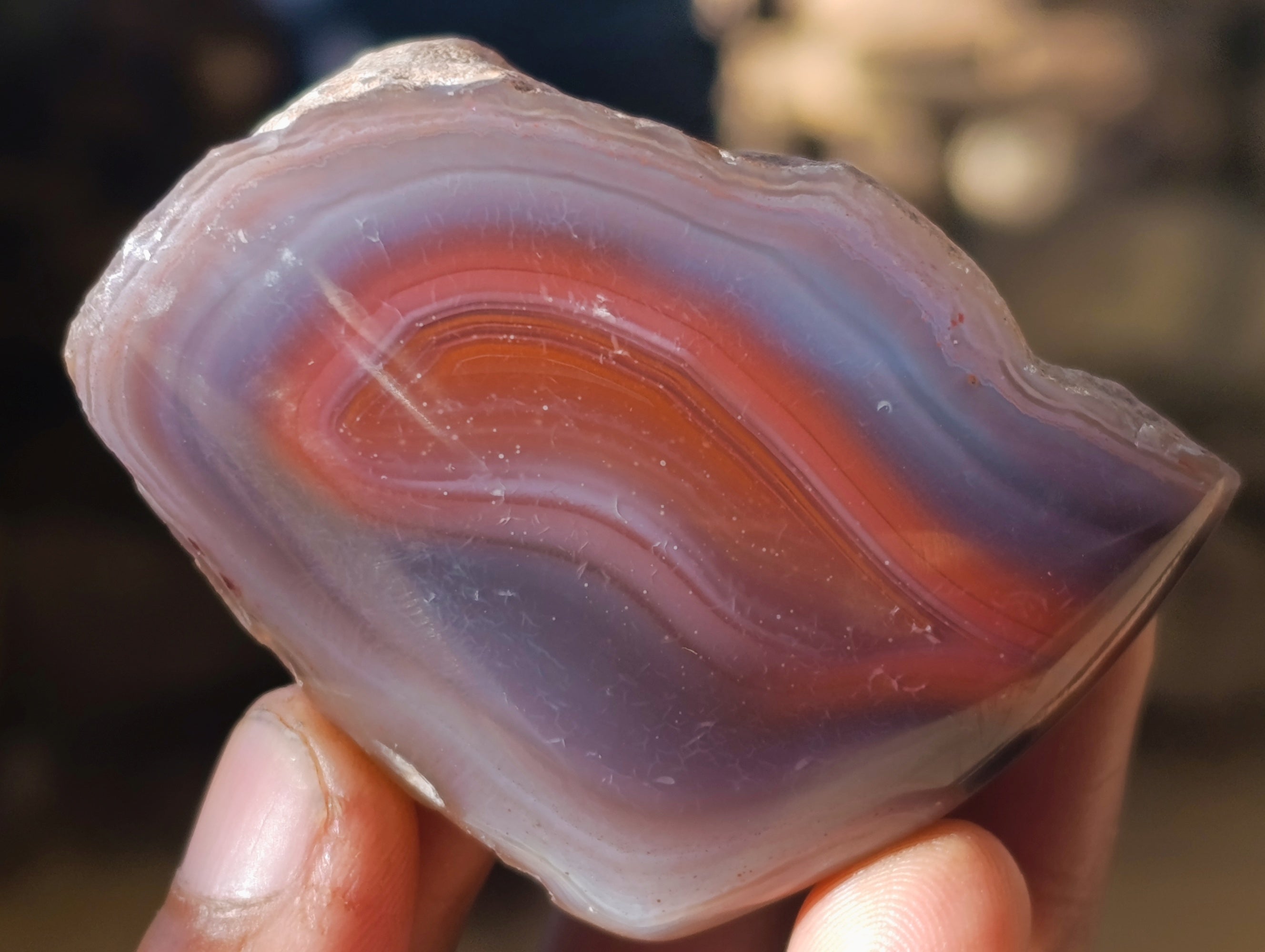 Polished On One Side Red Sashe River Agate Nodules x 20 From Zimbabwe - Toprock Gemstones and Minerals 