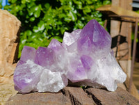 Natural Jacaranda Amethyst Quartz Clusters x 3 From Mumbwa, Zambia - Toprock Gemstones and Minerals 