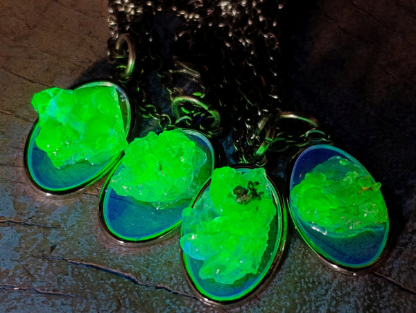Hand Made Hyalite Opal in Silver Oval Pendant - sold per item -  From Erongo, Namibia