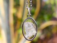 Hand Made Hyalite Opal in Silver Oval Pendant - sold per item -  From Erongo, Namibia - Toprock Gemstones and Minerals 