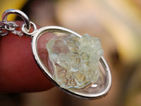 Hand Made Hyalite Opal in Silver Oval Pendant - sold per item -  From Erongo, Namibia - Toprock Gemstones and Minerals 