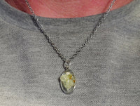 Hand Made Hyalite Opal in Silver Oval Pendant - sold per item -  From Erongo, Namibia - Toprock Gemstones and Minerals 