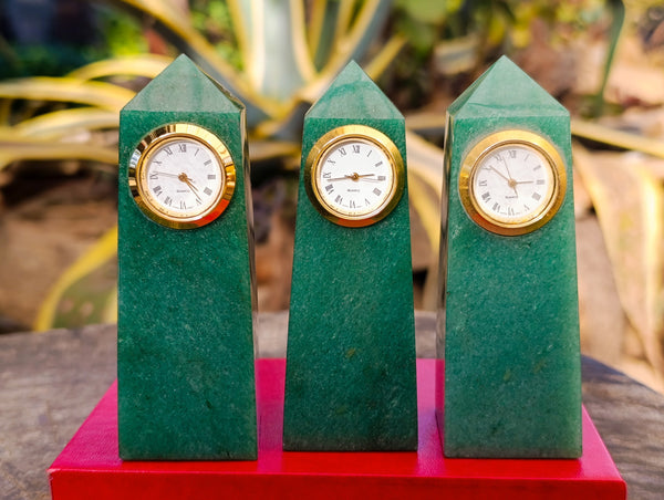 Polished Aventurine Obelisk Clock Towers - sold per item - From Zimbabwe