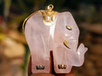 Hand Made Rose Quartz Elephant Pendants - sold per item - From Namibia - Toprock Gemstones and Minerals 