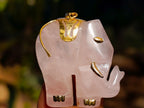 Hand Made Rose Quartz Elephant Pendants - sold per item - From Namibia - Toprock Gemstones and Minerals 