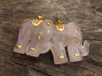 Hand Made Rose Quartz Elephant Pendants - sold per item - From Namibia - Toprock Gemstones and Minerals 