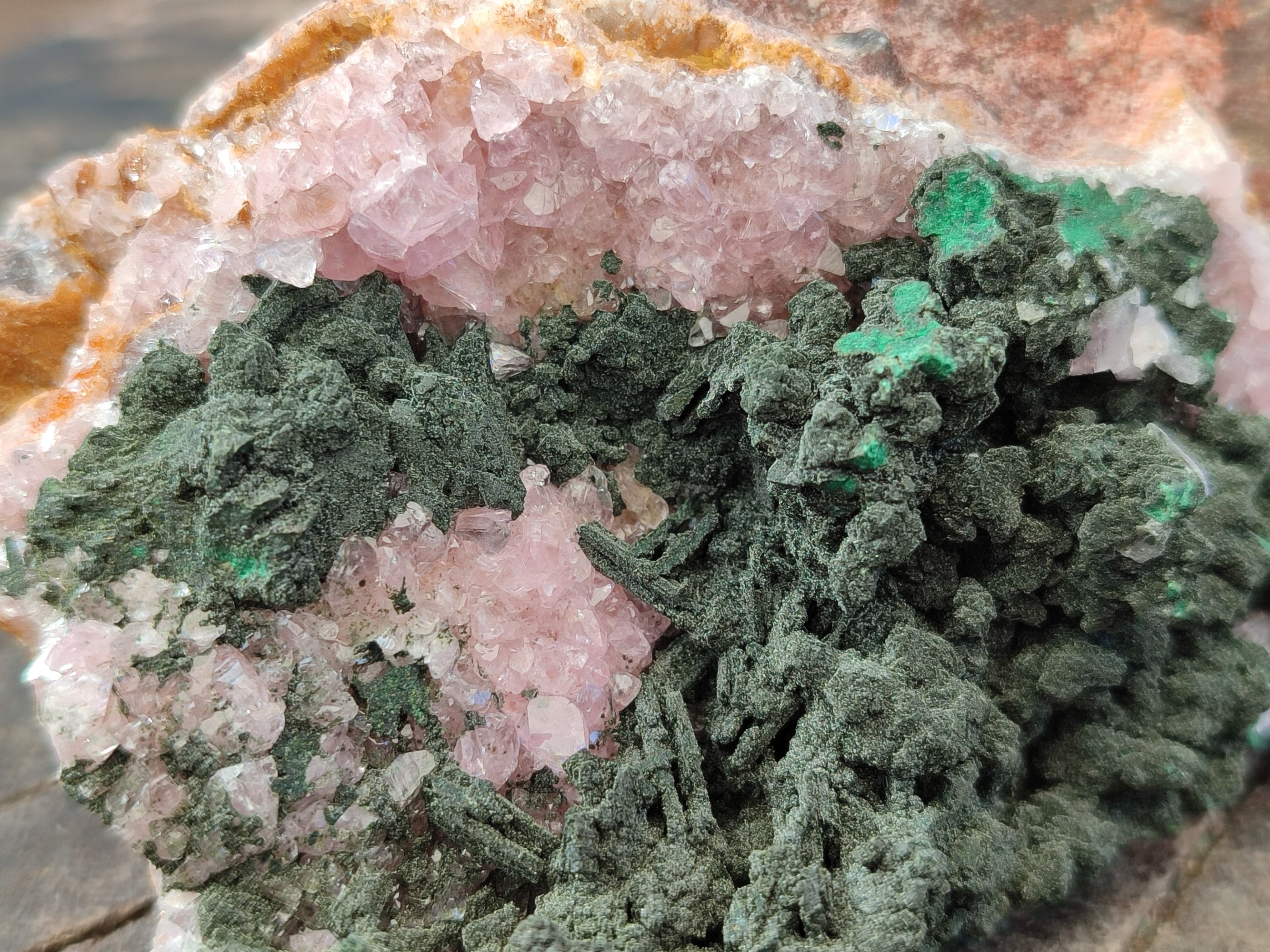 Natural Rare Rhodocalcite Specimens x 2 From Congo - Toprock Gemstones and Minerals 