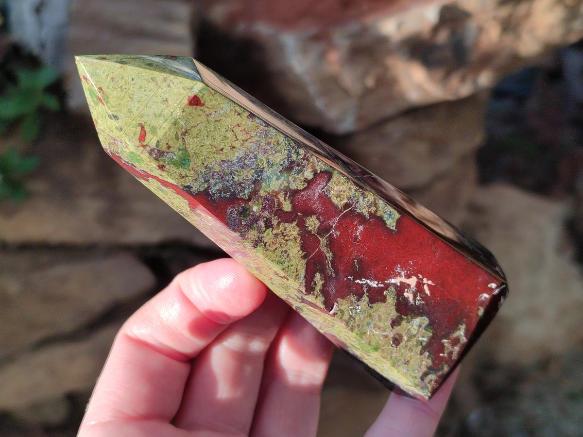 Polished Bloodstone Points x 3 From Swaziland - Toprock Gemstones and Minerals 