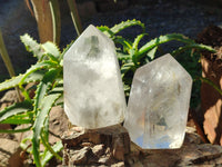 Polished Clear Rainbow Veil Quartz Crystals x 2 From Madagascar - Toprock Gemstones and Minerals 