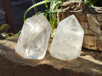 Polished Clear Rainbow Veil Quartz Crystals x 2 From Madagascar - Toprock Gemstones and Minerals 