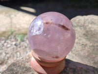 Polished Star Rose Quartz Spheres x 2 From Ambatondrazaka, Madagascar - Toprock Gemstones and Minerals 