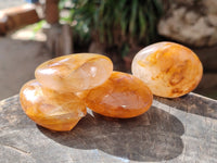 Polished Golden Healer Quartz Palm Stones x 20 From Madagascar