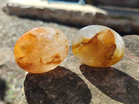Polished Golden Healer Quartz Palm Stones x 20 From Madagascar
