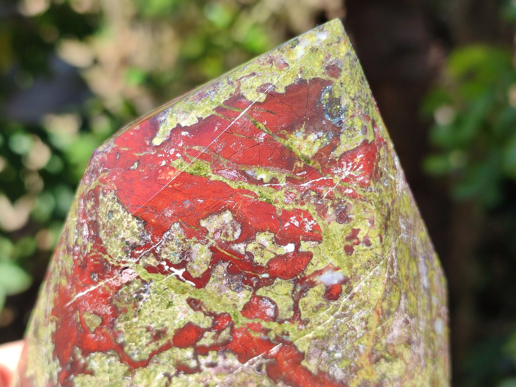 Polished Bastite Dragons Blood Stone Points x 2 From Tshipise, South Africa - Toprock Gemstones and Minerals 