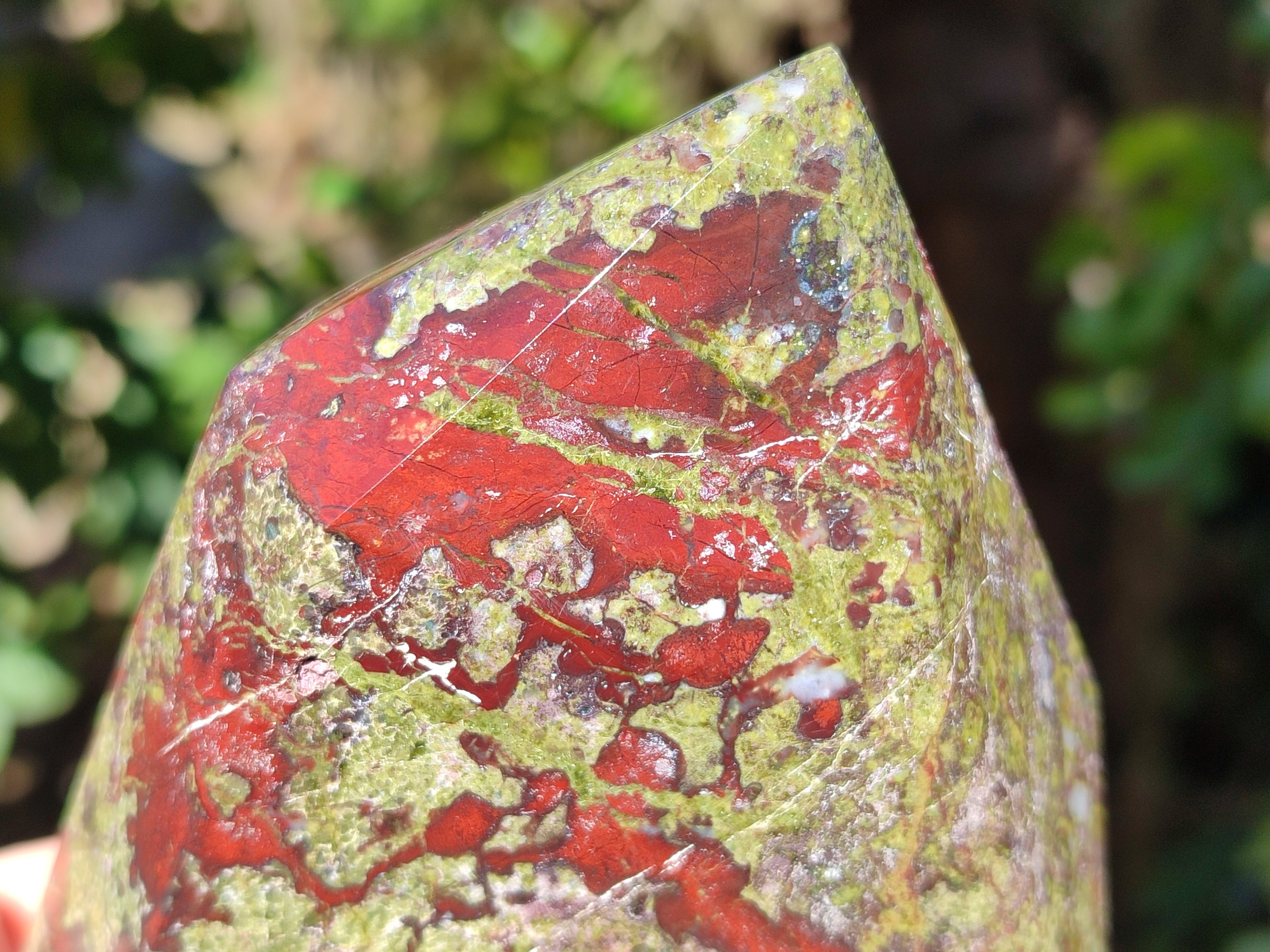 Polished Bastite Dragons Blood Stone Points x 2 From Tshipise, South Africa - Toprock Gemstones and Minerals 