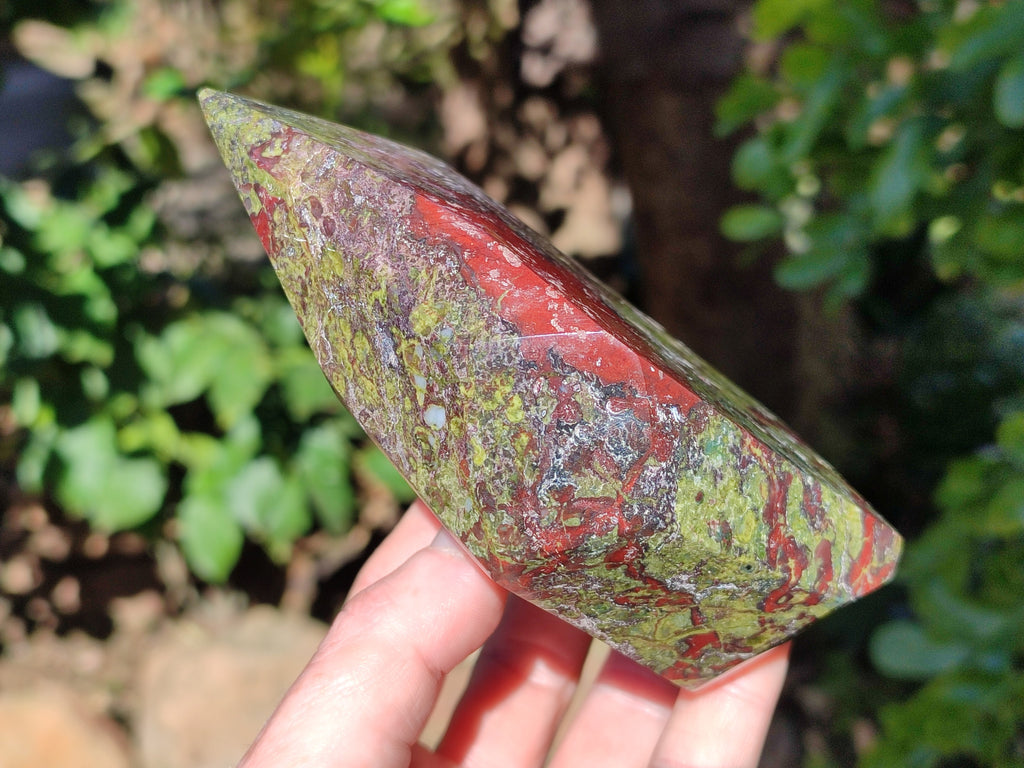 Polished Bastite Dragons Blood Stone Points x 2 From Tshipise, South Africa - Toprock Gemstones and Minerals 