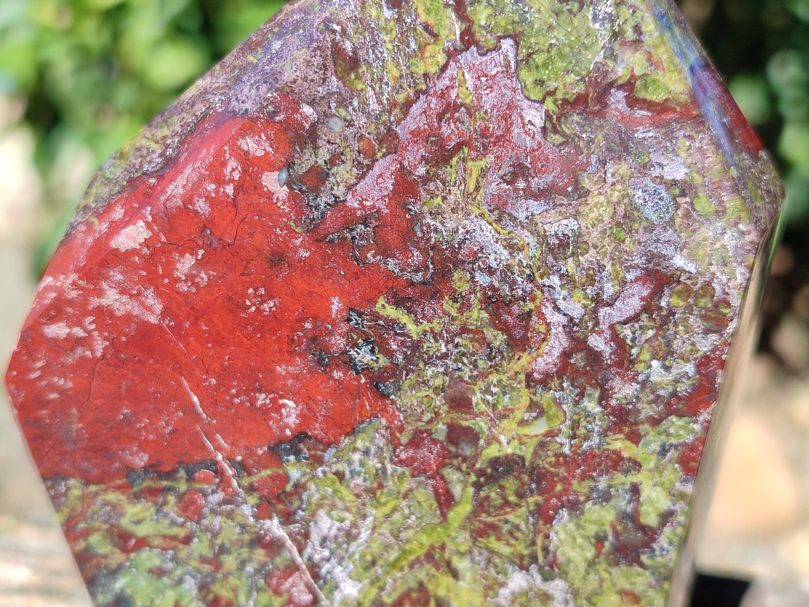 Polished Bastite Dragons Blood Stone Points x 2 From Tshipise, South Africa - Toprock Gemstones and Minerals 