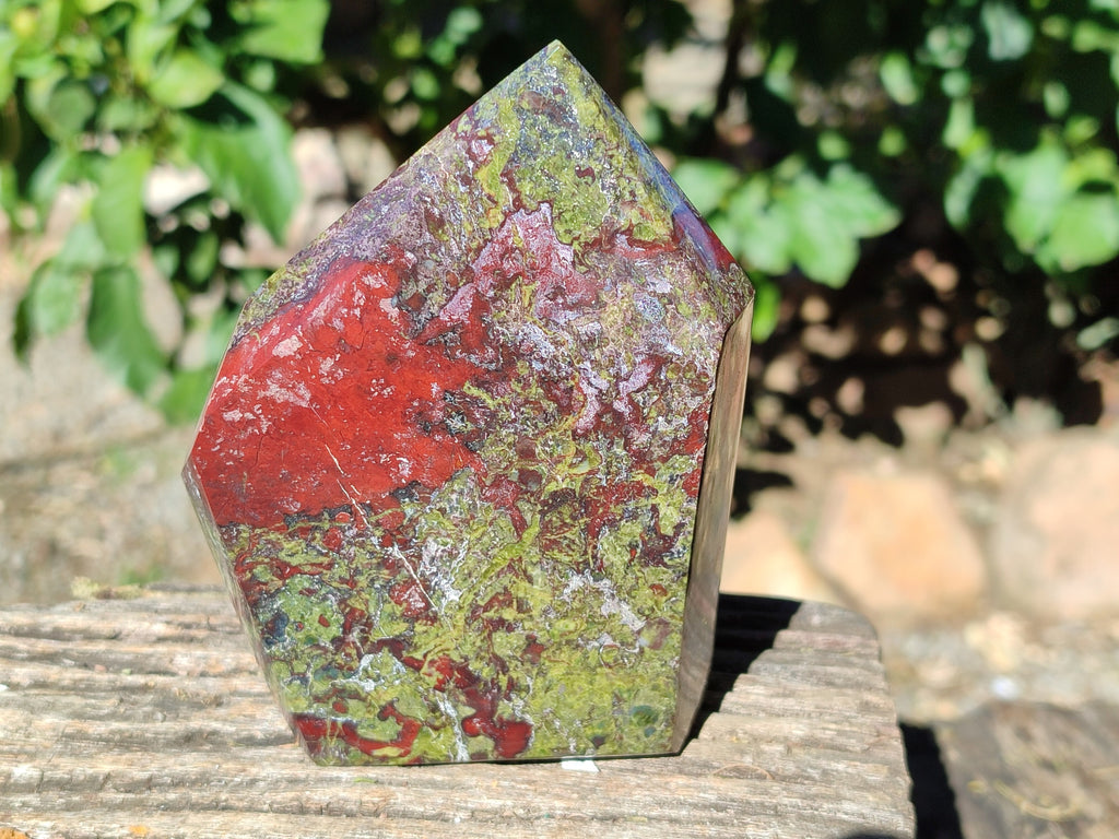 Polished Bastite Dragons Blood Stone Points x 2 From Tshipise, South Africa - Toprock Gemstones and Minerals 