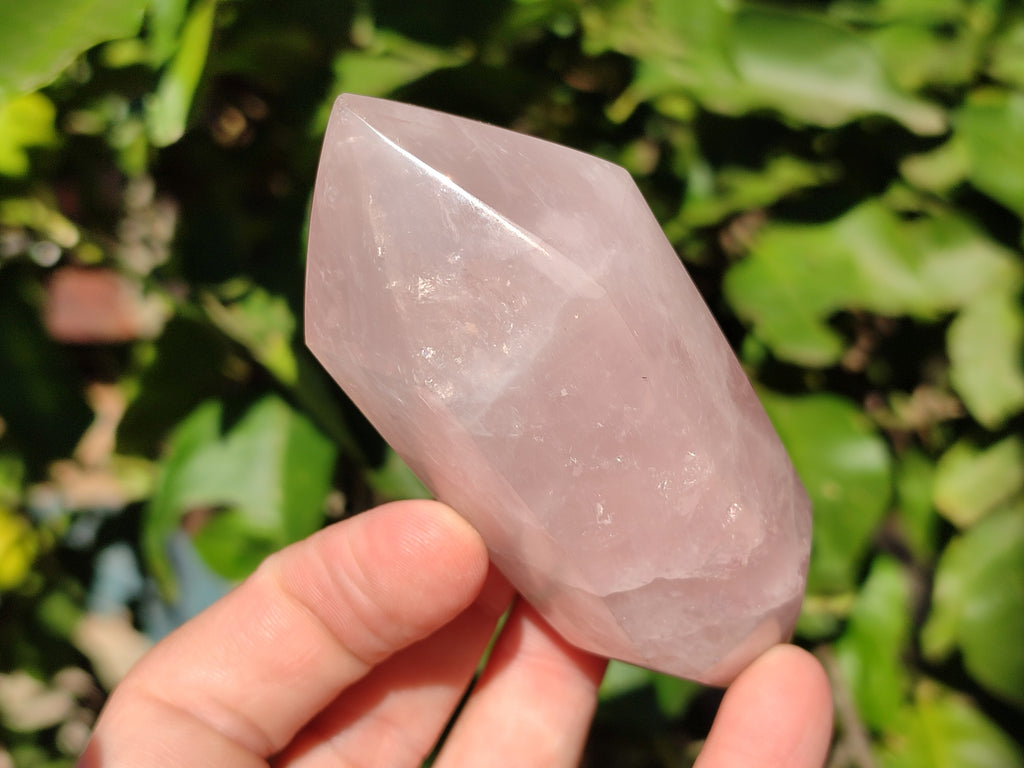 Polished Double Terminated Rose Quartz Points x 6 From Ambatondrazaka, Madagascar - Toprock Gemstones and Minerals 