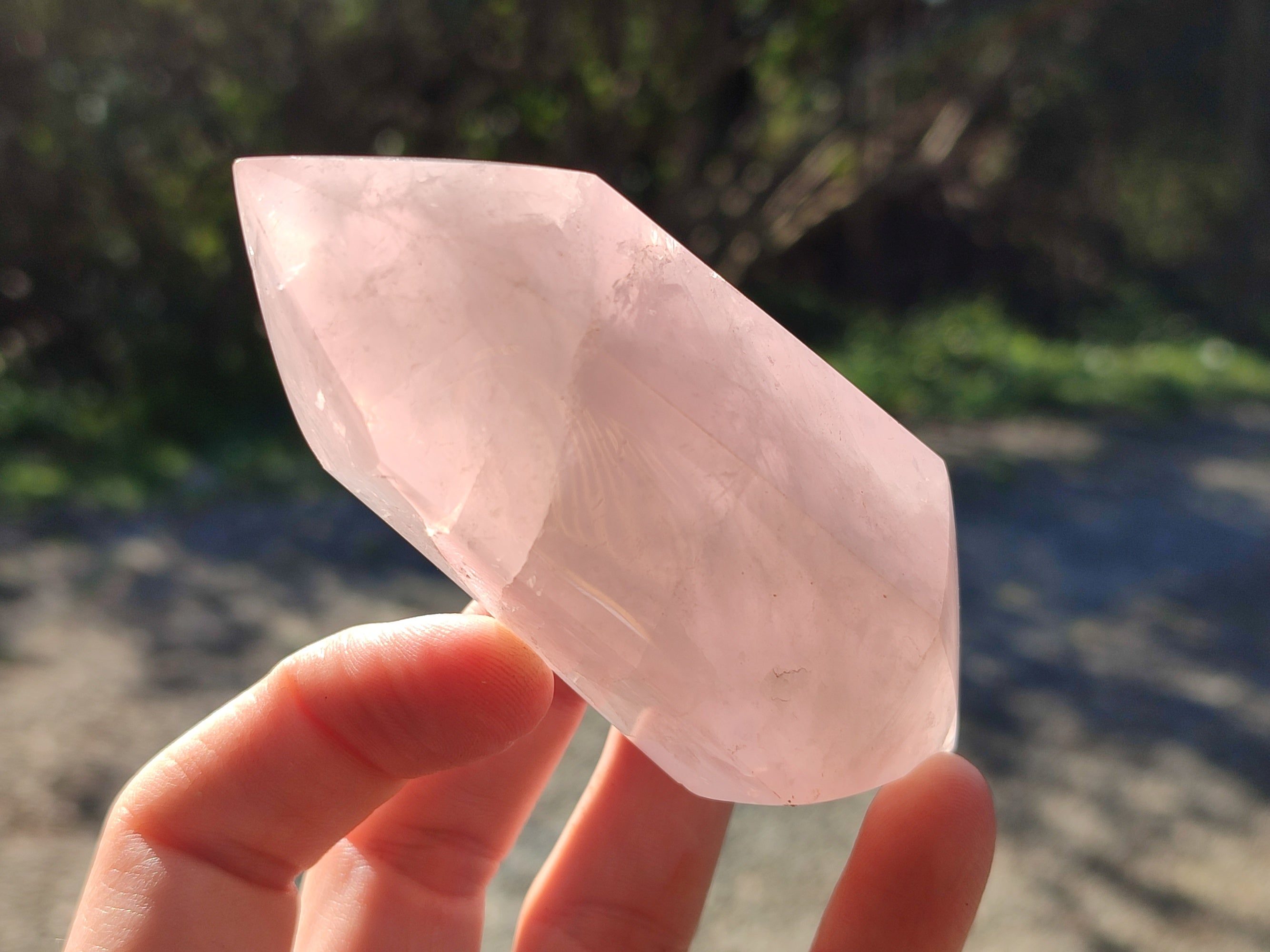 Polished Double Terminated Rose Quartz Points x 6 From Ambatondrazaka, Madagascar - Toprock Gemstones and Minerals 