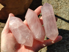 Polished Double Terminated Rose Quartz Points x 6 From Ambatondrazaka, Madagascar - Toprock Gemstones and Minerals 